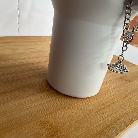 Hand Crafted Stanley Cup Charm Stainless Charm Cruise Ship Pendant Silver - Picture 4 of 6